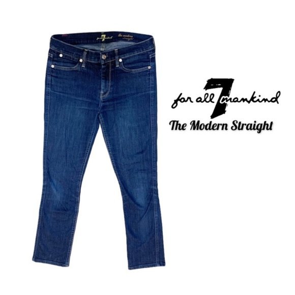 7 For All Mankind The Modern Straight Designer Jean Dark Wash Casual size 28 - Picture 9 of 9